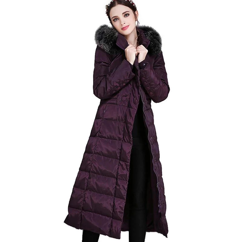 Luxury Women Down Jackets Fox Fur Collar Long Thicken Goose Feather Coat Female Winter Jackets Slim Outwear Szie S-5XL Okb338
Luxury Women Down Jackets Fox Fur Collar Long Thicken Goose Feather Coat Female Winter Jackets Slim Outwear Szie S-5XL Okb338