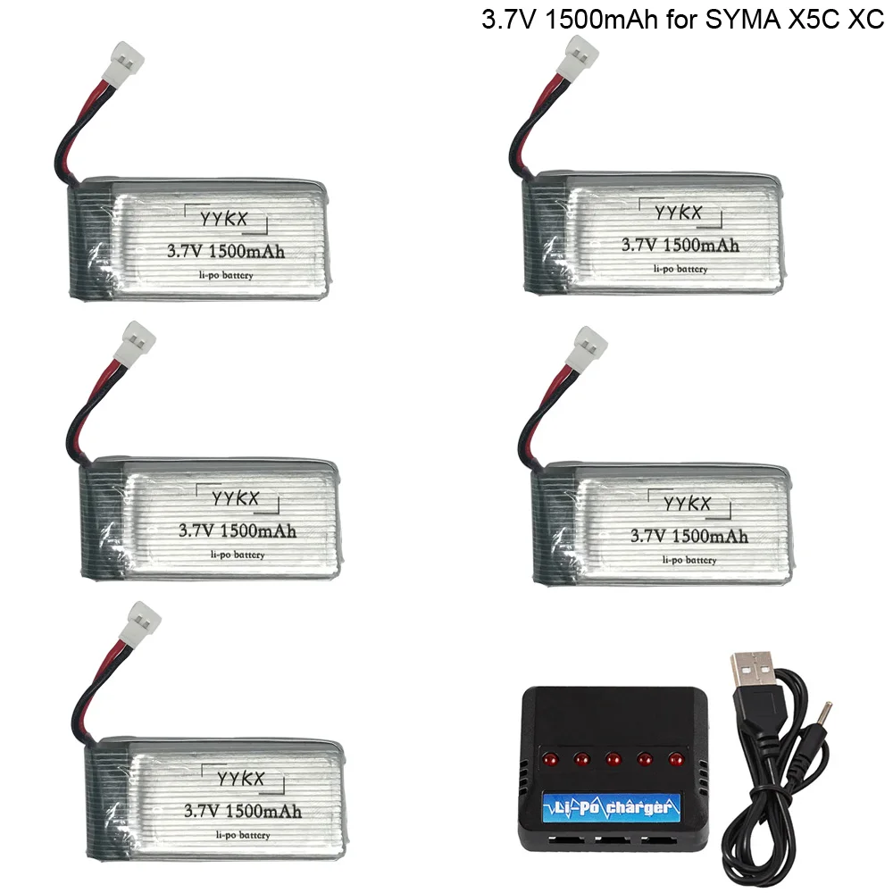 LiPo Battery for SYMA X5SC X5SW X5HW X5HC X5UW with Charger 3.7V 1500mah for RC Drone accessories high capacity 3.7 V battery
LiPo Battery for SYMA X5SC X5SW X5HW X5HC X5UW with Charger 3.7V 1500mah for RC Drone accessories high capacity 3.7 V battery