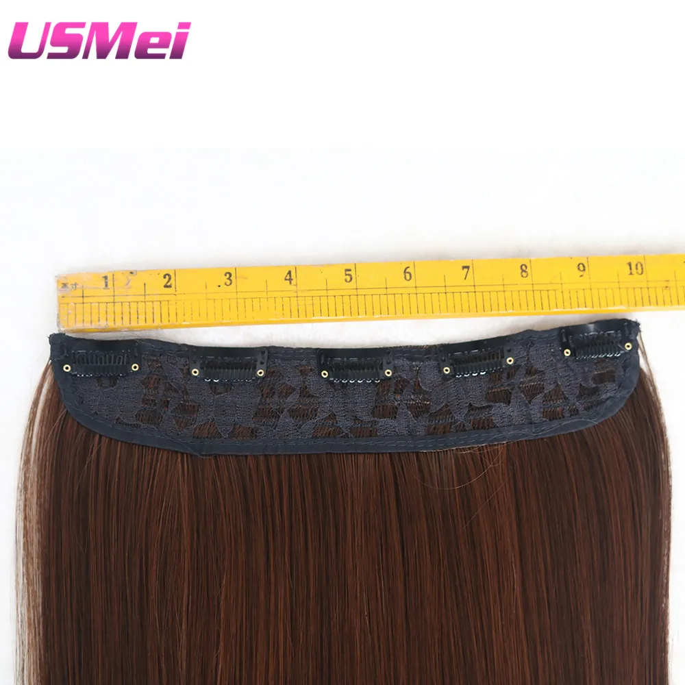 Накладные синтетические волосы USMEI на всю голову 60 см многоцветные коричневые 2-30