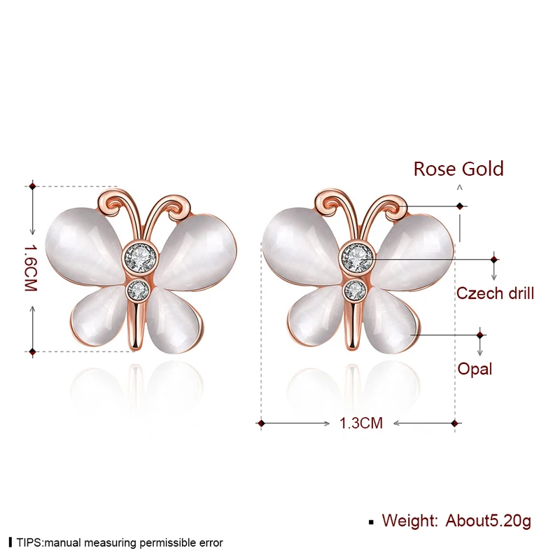 Cute Crystal Butterfly Stud Earrings For Women Fashion Engagement Party Jewelry Gifts
Cute Crystal Butterfly Stud Earrings For Women Fashion Engagement Party Jewelry Gifts