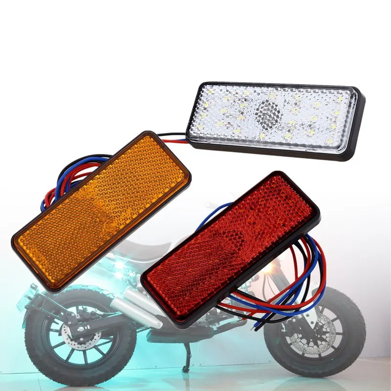 12V 2pcs Amber Red White LED Reflector Rear Tail Brake Stop Warning Side Marker Light For Jeep Truck Trailer Motorcycle Scooter
12V 2pcs Amber Red White LED Reflector Rear Tail Brake Stop Warning Side Marker Light For Jeep Truck Trailer Motorcycle Scooter