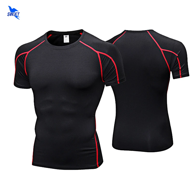 

Quick Dry Running Shirt Men Fitness Tight Compression Tops Short Sleeve Sports T-Shirt Gym Bodybuilding Sportswear MMA Rashgard