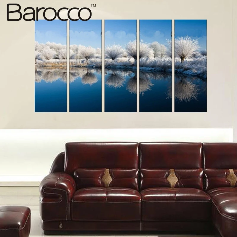 5P 100% hand painted huge wall art oil painting on canvas lake snow landscape Painting
5P 100% hand painted huge wall art oil painting on canvas lake snow landscape Painting