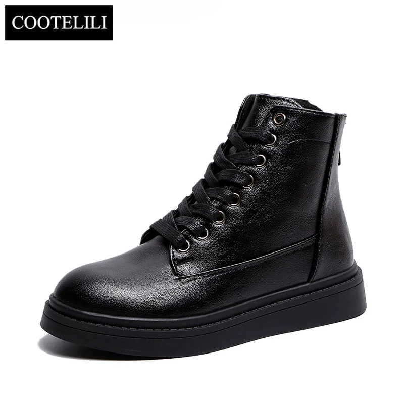 COOTELILI Fashion Flat Shoes Woman Leather Boots Platform Lace up Women Shoes Ankle Boots Girls 35-40
COOTELILI Fashion Flat Shoes Woman Leather Boots Platform Lace up Women Shoes Ankle Boots Girls 35-40