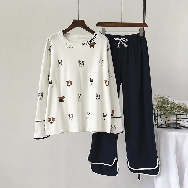 New 100% Cotton Long Sleeved Ladies Pajamas Set Pyjamas for Women Pijama Mujer Cartoon Dog Print Sleepwear Homewear Nightgown
New 100% Cotton Long Sleeved Ladies Pajamas Set Pyjamas for Women Pijama Mujer Cartoon Dog Print Sleepwear Homewear Nightgown
