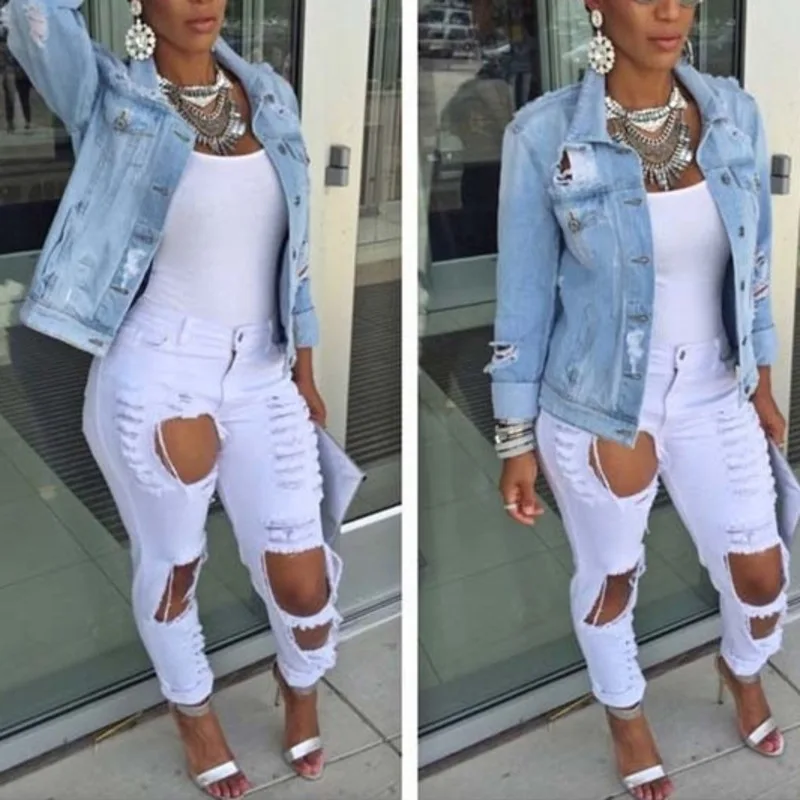 Dilusoo Women Basic Coats Denim Jacket Autumn Holes Plus Size Europe Denim Jacket Women Streetwear Loose Coat Jeans Jackets 2020
Dilusoo Women Basic Coats Denim Jacket Autumn Holes Plus Size Europe Denim Jacket Women Streetwear Loose Coat Jeans Jackets 2020