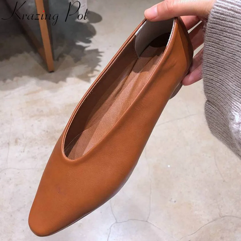 Krazing Pot hand-sewn leather square toe slip on low heels loafers low heels genuine leather pregnant woman sleeve shoes L05
Krazing Pot hand-sewn leather square toe slip on low heels loafers low heels genuine leather pregnant woman sleeve shoes L05