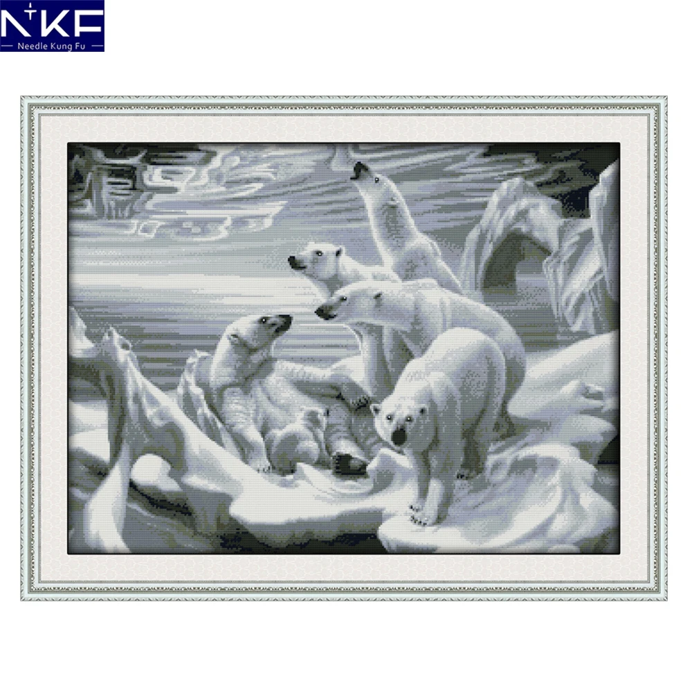 NKF Polar Bear Homeland Cross Stitch Sets Handmade Craft Painting Needlework Embroidery Kit Animal Cross Stitch for Home Decor
NKF Polar Bear Homeland Cross Stitch Sets Handmade Craft Painting Needlework Embroidery Kit Animal Cross Stitch for Home Decor