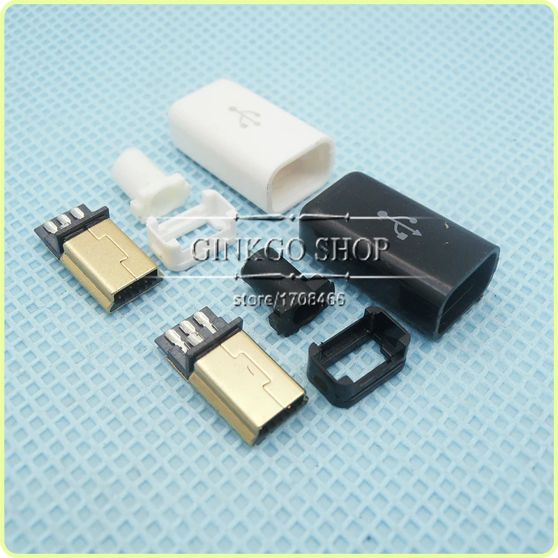 50sets/lot Golding -plating 4 IN 1 MINI 5P USB male Plug Solder type Tail Charging plug, colour black and white to choose
50sets/lot Golding -plating 4 IN 1 MINI 5P USB male Plug Solder type Tail Charging plug, colour black and white to choose