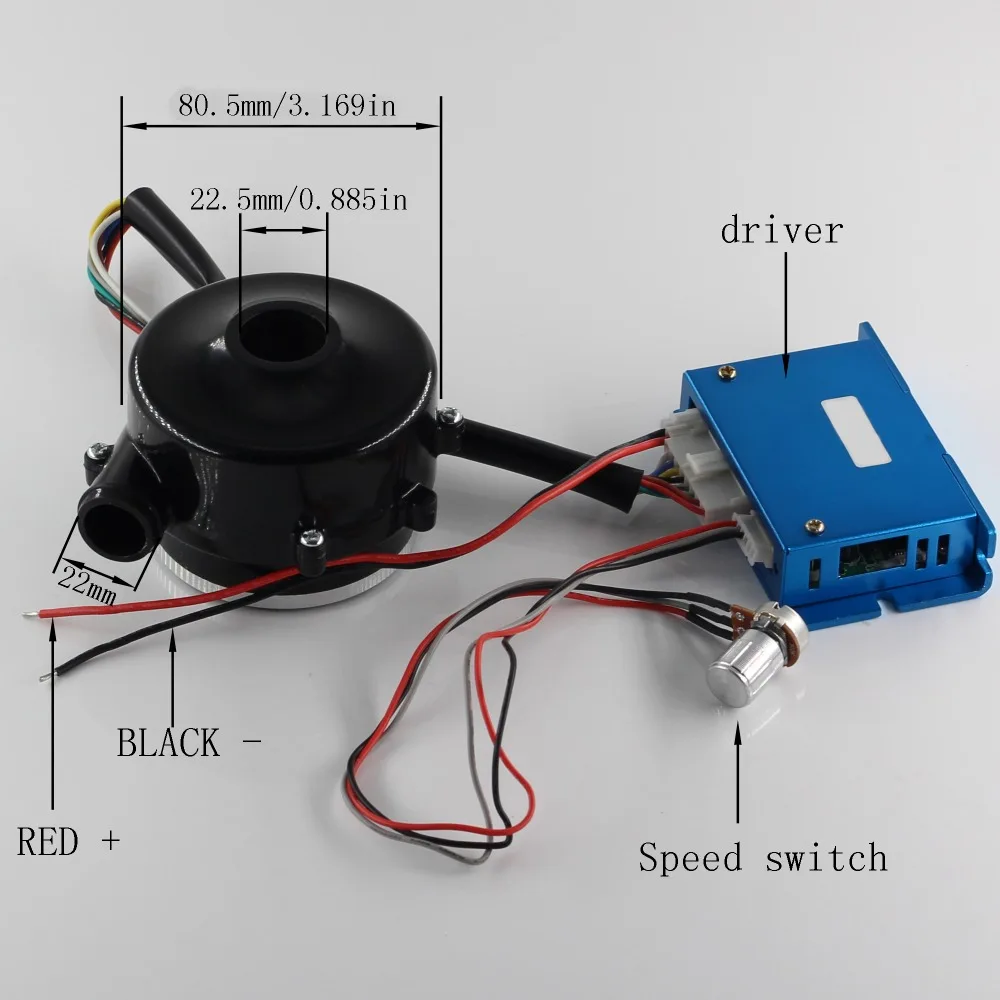 9250 DC 12 V/24 V/48 V центробежный вентилятор бесщеточный с всасывающим портом до 9.5Kpa