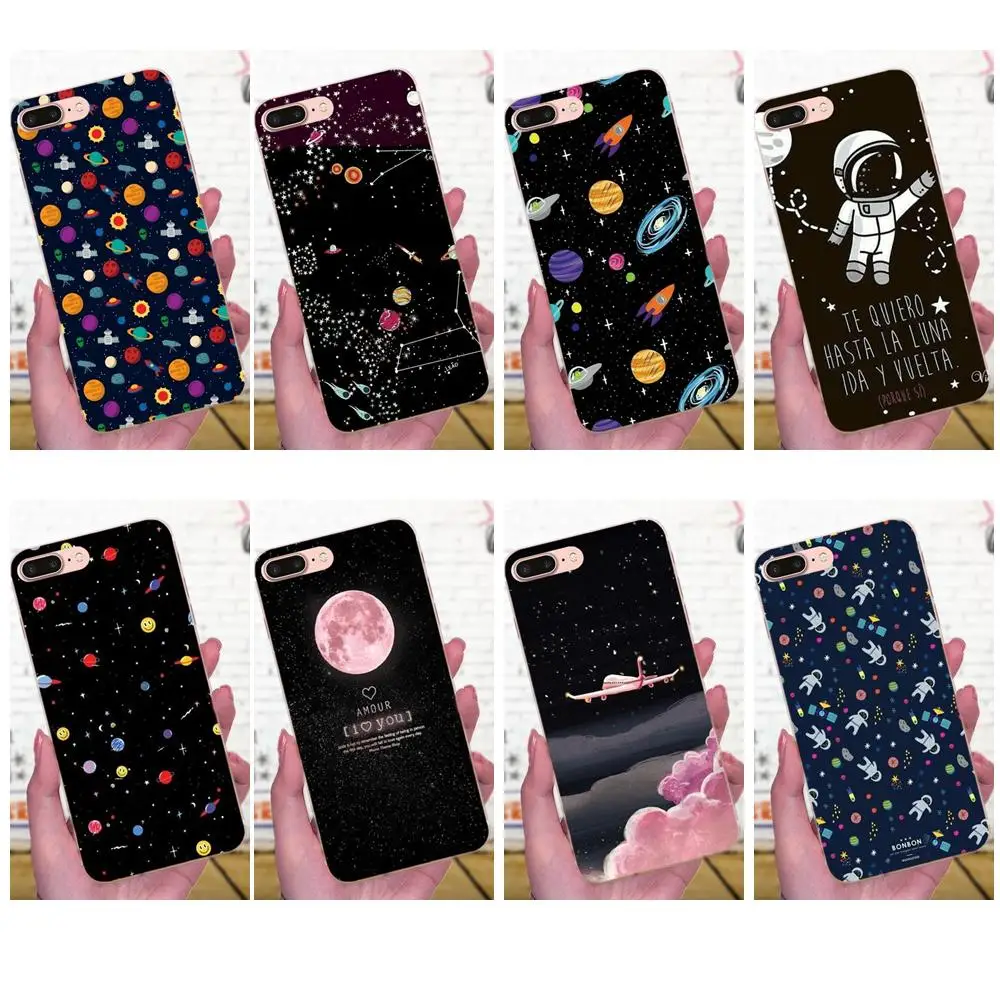 Для Galaxy J1 J2 J3 J330 J4 J5 J6 J7 J730 J8 2015 2016 2017 2018 mini Pro TPU телефон кожа космический любовь Луна