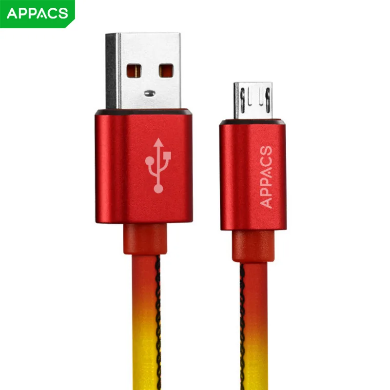APPACS Забавный термальный датчик Micro USB кабель Модный PU физический тепловой с