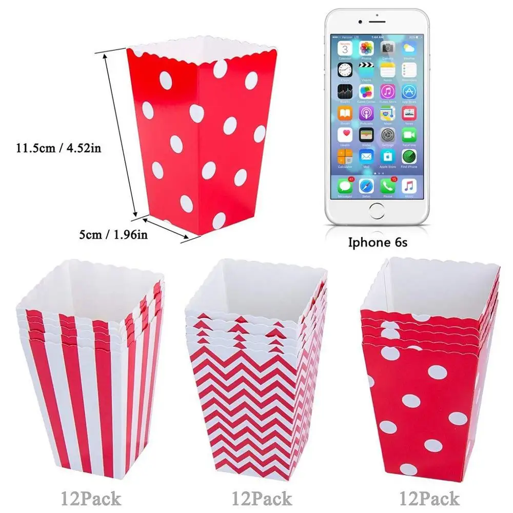 E-doo Popcorn Boxes Cardboard Popcorn Paper Bags Small Snack Candy Containers for Kid Wedding Birthday Party Decoration
E-doo Popcorn Boxes Cardboard Popcorn Paper Bags Small Snack Candy Containers for Kid Wedding Birthday Party Decoration