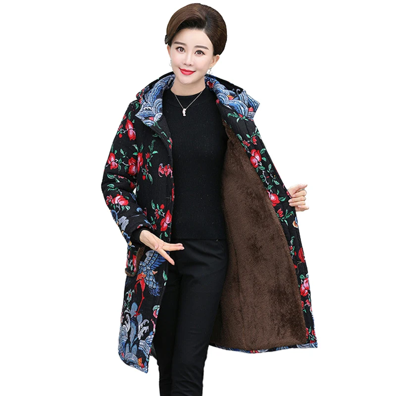 2019 winter parkas women Cotton jacket Flocking Thick warm coat Plus size Hooded tops female print long Down cotton jackets H587
2019 winter parkas women Cotton jacket Flocking Thick warm coat Plus size Hooded tops female print long Down cotton jackets H587