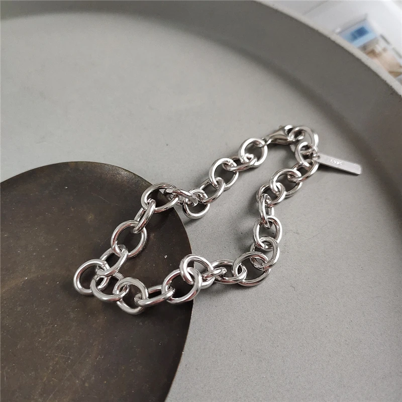 925 Sterling Silver Bracelets For Women Cool Person 925 Heavy Link Chains Circle Bracelets Bangle Punk Buckle Jewelry bouddhiste
925 Sterling Silver Bracelets For Women Cool Person 925 Heavy Link Chains Circle Bracelets Bangle Punk Buckle Jewelry bouddhiste