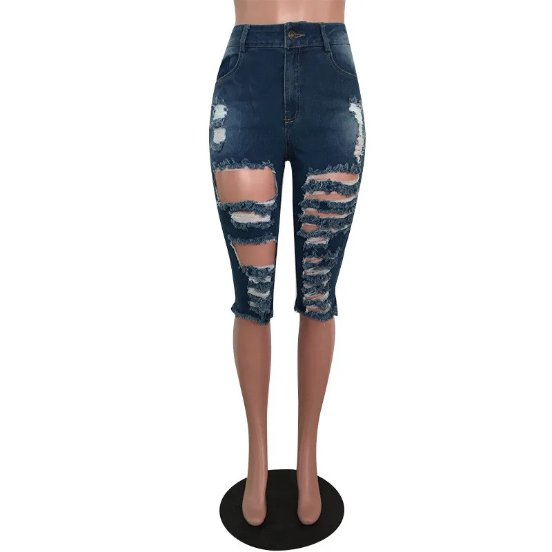 Джинсовые Капри облегающие джинсы женские эластичные бойфренды с высокой талией