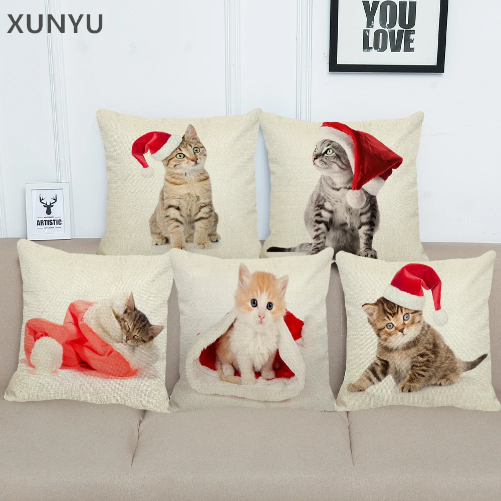 XUNYU Christmas Pet Cat Decorative Pillowcase Animal Cushion Cover Home Sofa Pillow Cover 45x45cm BZ188
XUNYU Christmas Pet Cat Decorative Pillowcase Animal Cushion Cover Home Sofa Pillow Cover 45x45cm BZ188
