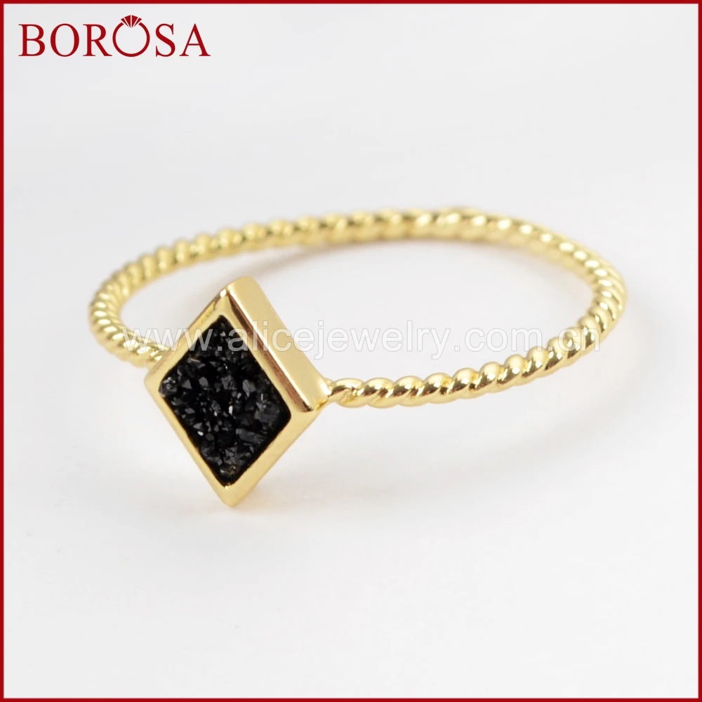 BOROSA 10PCS Rhombic Shape Gold Color Rainbow Drusy Rings, Titanium Druzy Bezel Ring Jewelry Mixed Colors for Women ZG0292
BOROSA 10PCS Rhombic Shape Gold Color Rainbow Drusy Rings, Titanium Druzy Bezel Ring Jewelry Mixed Colors for Women ZG0292