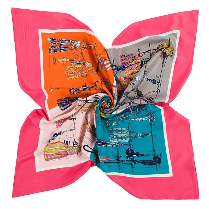 New 100% Silk Scarf Women Square Scarves Wraps Rope Tassel Print Neckerchief Female Foulard Silk Hijab Lady Muslim Bandanas Band
New 100% Silk Scarf Women Square Scarves Wraps Rope Tassel Print Neckerchief Female Foulard Silk Hijab Lady Muslim Bandanas Band
