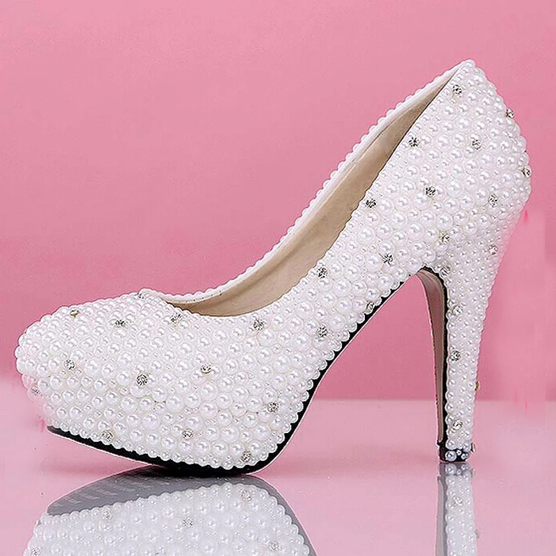 Sparkling Fashion White Imitation Pearl Bridal Dress Shoes Beautiful Wedding Shoes Women High heel party club Shoes
Sparkling Fashion White Imitation Pearl Bridal Dress Shoes Beautiful Wedding Shoes Women High heel party club Shoes