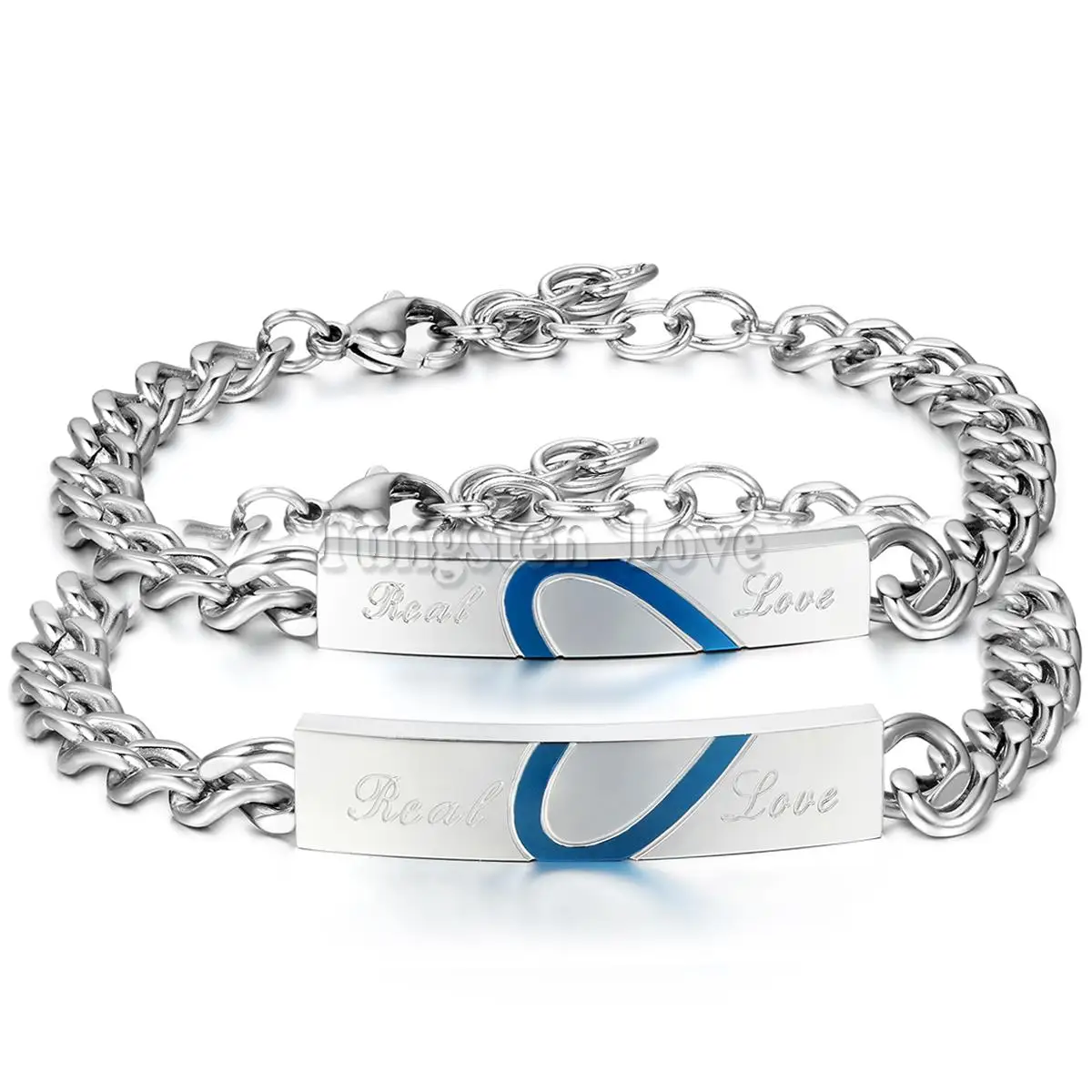 Romantic " Real love " Blue Heart Stainless Steel Promise Bracelet For Couple Men Women Valentine's Day Gift pulseras
Romantic " Real love " Blue Heart Stainless Steel Promise Bracelet For Couple Men Women Valentine's Day Gift pulseras