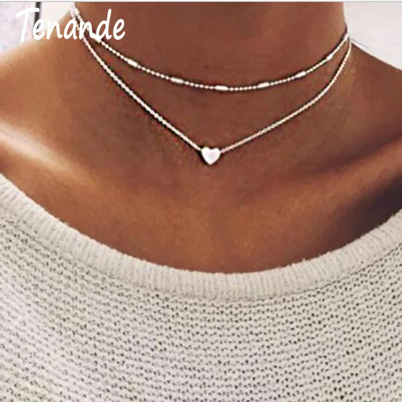 Tenande Simple Style Double Layer Gold Color Beads Love Heart Necklaces & Pendants for Women Charm Jewelry Femme Bijoux Collier
Tenande Simple Style Double Layer Gold Color Beads Love Heart Necklaces & Pendants for Women Charm Jewelry Femme Bijoux Collier