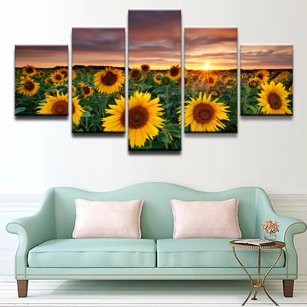 Canvas Art Printed Pictures Frame Home Decor Poster 5 Pieces The Sunset Shone On Sunflower Flower Painting Living Room Wall Art
Canvas Art Printed Pictures Frame Home Decor Poster 5 Pieces The Sunset Shone On Sunflower Flower Painting Living Room Wall Art