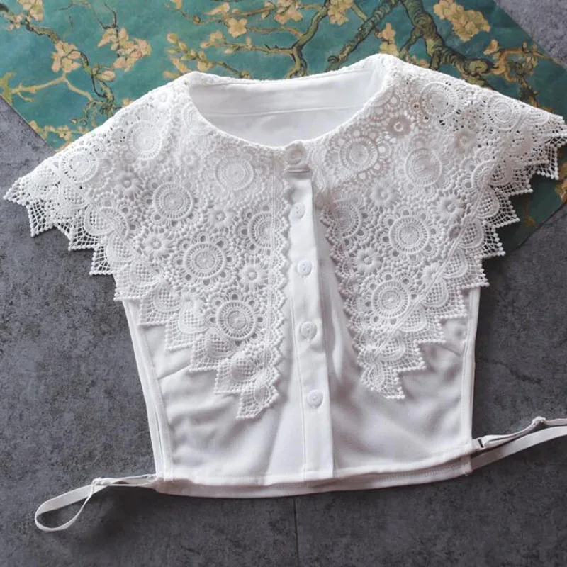 Lace Fake Collar Ladies Blouse Fashion White Elegant Detachable Collar Shirt Women False Collars Woman Removable Nep Kraagie
Lace Fake Collar Ladies Blouse Fashion White Elegant Detachable Collar Shirt Women False Collars Woman Removable Nep Kraagie