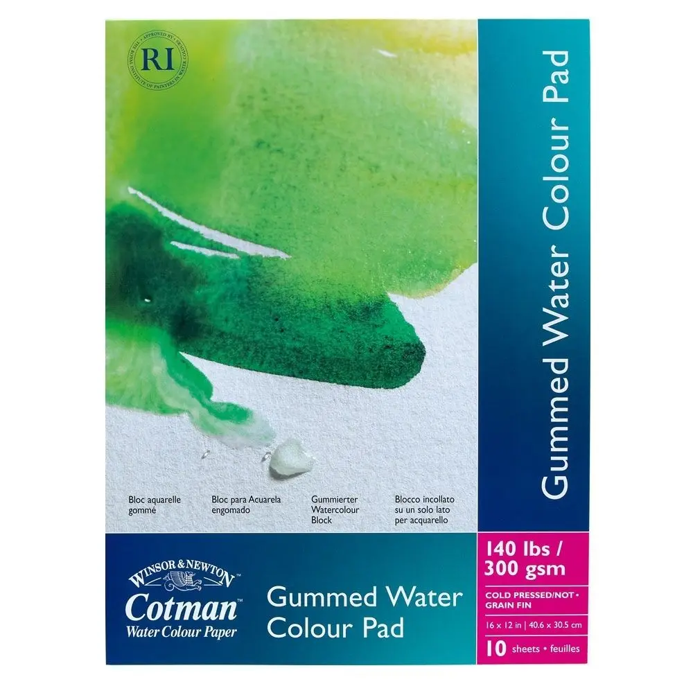 Winsor & Newton Cotman бумажный коврик для акварели 8x5 дюймов 12x9 300 г/м2 10 листов|300gsm paper|winsor