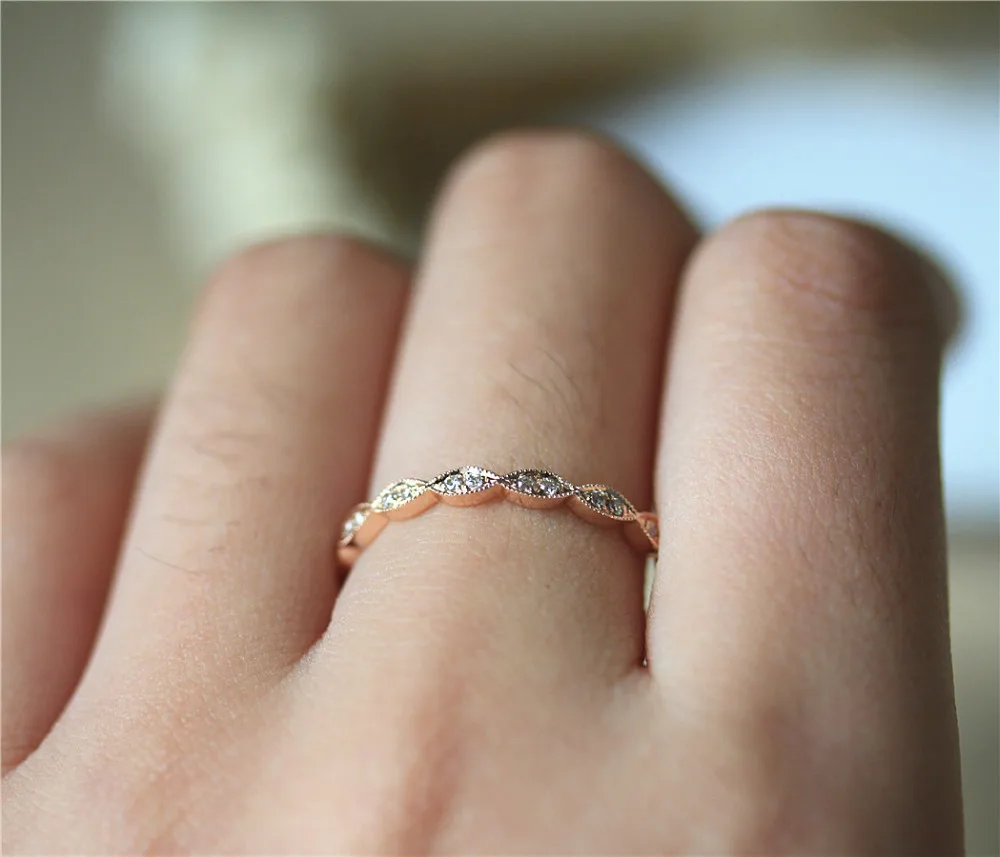 DUPUY Marquise Setting Milgrain Bezel Full Eternity Diamond Wedding Ring Solid 14K Rose Gold Bridal Ring Art Deco Match Band
DUPUY Marquise Setting Milgrain Bezel Full Eternity Diamond Wedding Ring Solid 14K Rose Gold Bridal Ring Art Deco Match Band