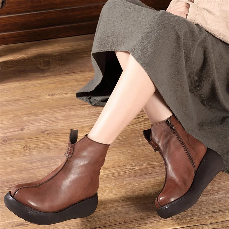 TOTOMELA 2020 new arrival genuine leather ankle boots women shoes vintage casual zipper platform shoes solid winter boots
TOTOMELA 2020 new arrival genuine leather ankle boots women shoes vintage casual zipper platform shoes solid winter boots