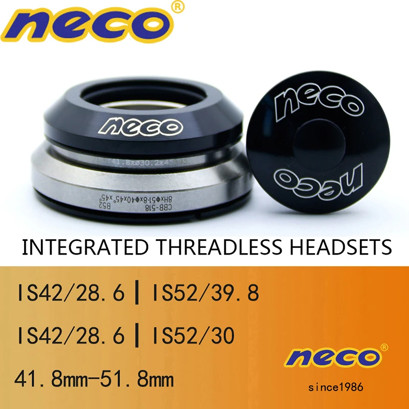 Neco Bike Headset 41.8 42 52 51.8 mm Integrated Threadless bearing tapered straight fork For Road Folding bike MTB
Neco Bike Headset 41.8 42 52 51.8 mm Integrated Threadless bearing tapered straight fork For Road Folding bike MTB