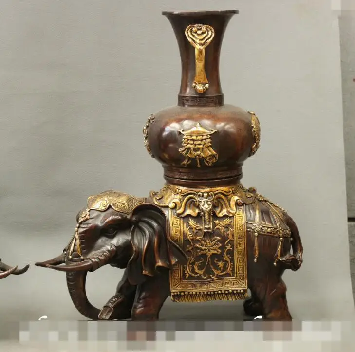 Free shipping S03361 17"China Bronze Gilt 8 Auspicious Symbol Elephant RuYi Statue Zun Vase Pot Pair
Free shipping S03361 17"China Bronze Gilt 8 Auspicious Symbol Elephant RuYi Statue Zun Vase Pot Pair