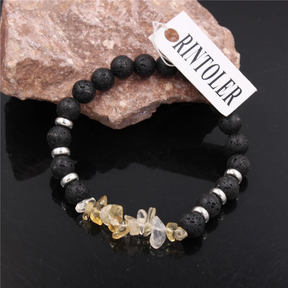 2019 High Quality Men Women's Black Lava Stone Champagne Chips Stone Elastic Yogi Bead Bracelet Jewelry
2019 High Quality Men Women's Black Lava Stone Champagne Chips Stone Elastic Yogi Bead Bracelet Jewelry