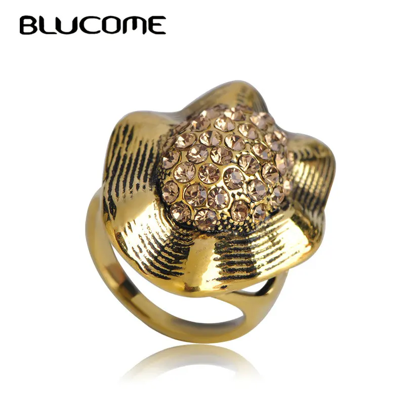 Blucome Classic Vintage Style Antique Gold Color Big Rings Crystal Alloy Jewelry Women's Party Banquet Anniversary Accessories
Blucome Classic Vintage Style Antique Gold Color Big Rings Crystal Alloy Jewelry Women's Party Banquet Anniversary Accessories