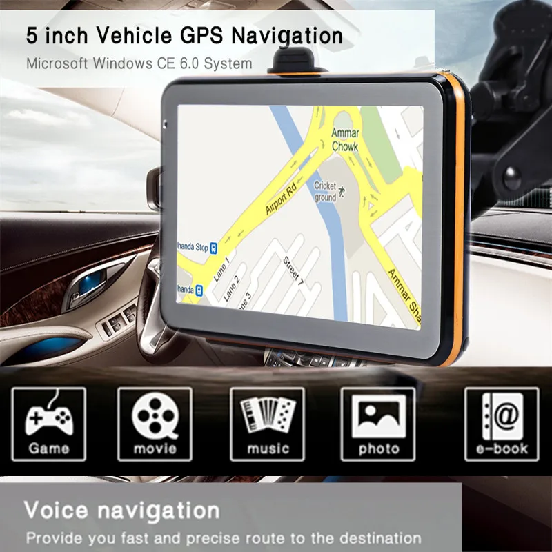 5 дюймов грузовик автомобиль gps навигация TFT ЖК дисплей сенсорный экран CE 6 0