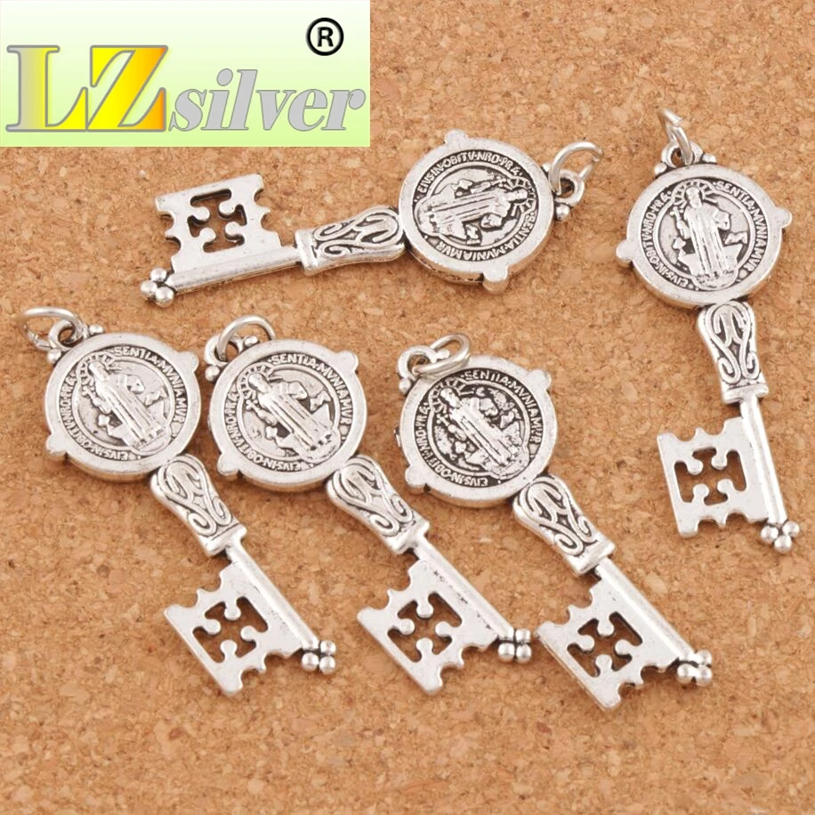 100pcs Saint Benedict Medal Cross Cristo Redentor Key Spacer Charm Beads Pendants T1686 16.5x41mm
100pcs Saint Benedict Medal Cross Cristo Redentor Key Spacer Charm Beads Pendants T1686 16.5x41mm