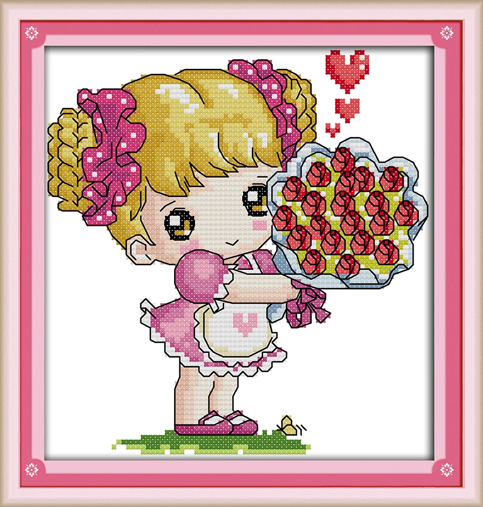 The flower girl cross stitch kit simple pattern easy for beginner Aida 14ct stitching embroidery DIY handmade needlework plus
The flower girl cross stitch kit simple pattern easy for beginner Aida 14ct stitching embroidery DIY handmade needlework plus