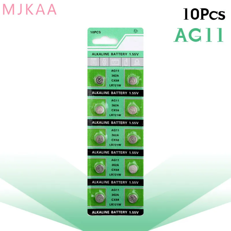10pcs/pack AG11 LR721 362 Button Batteries for Watch Toys Remote SR721 162 Cell Coin Alkaline Battery 1.55V
10pcs/pack AG11 LR721 362 Button Batteries for Watch Toys Remote SR721 162 Cell Coin Alkaline Battery 1.55V