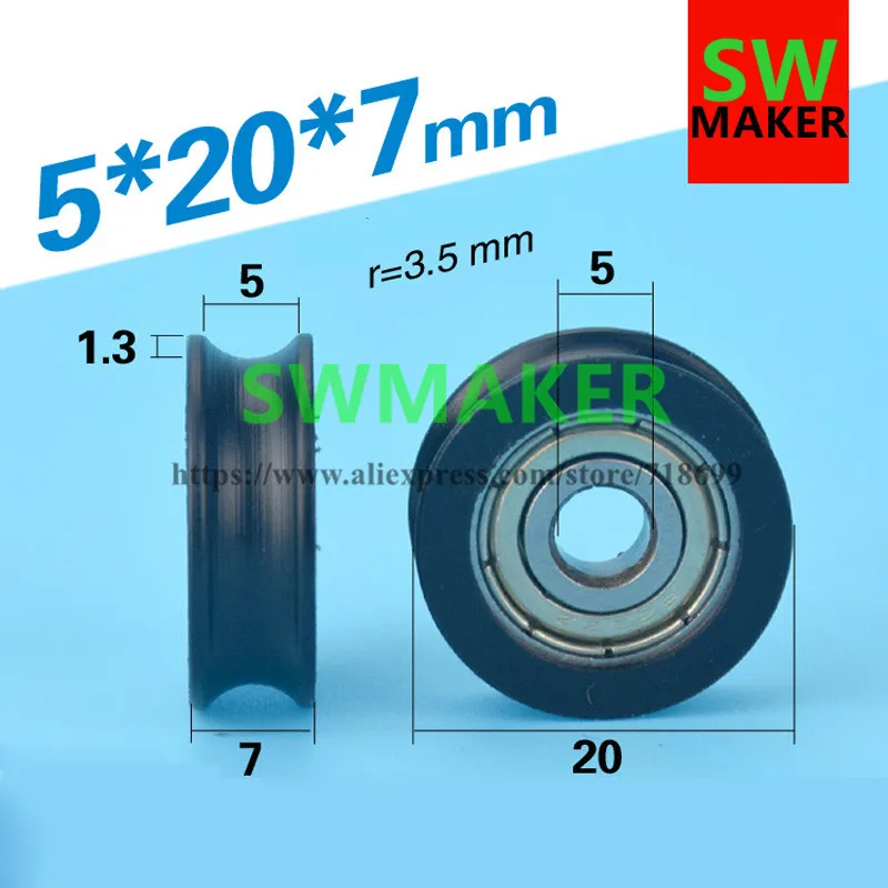 SWMAKER 5*20*7 U Тип паз шкив колеса паз встроенный 625 zz 3D принтер пластиковые пакеты подшипник шкив колеса
SWMAKER 5*20*7 U Тип паз шкив колеса паз встроенный 625 zz 3D принтер пластиковые пакеты подшипник шкив колеса