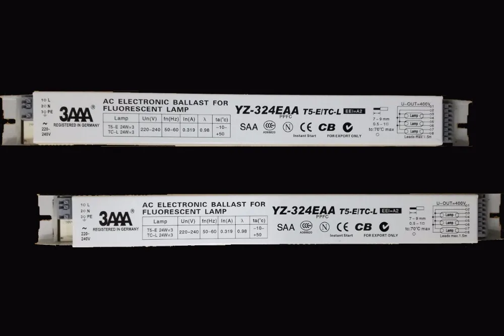 1pc 3AAA YZ-324EAA AC Electronic Ballast Rectifiers for T5HO Fluorescent Lamp T5-E TC-L 3X24W Aquarium and Advertising Lamp Box
1pc 3AAA YZ-324EAA AC Electronic Ballast Rectifiers for T5HO Fluorescent Lamp T5-E TC-L 3X24W Aquarium and Advertising Lamp Box
