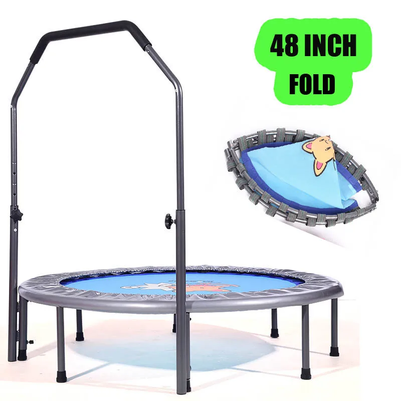 48 дюймовый складной мини батут для фитнеса с регулируемым пером|fitness trampoline|trampoline