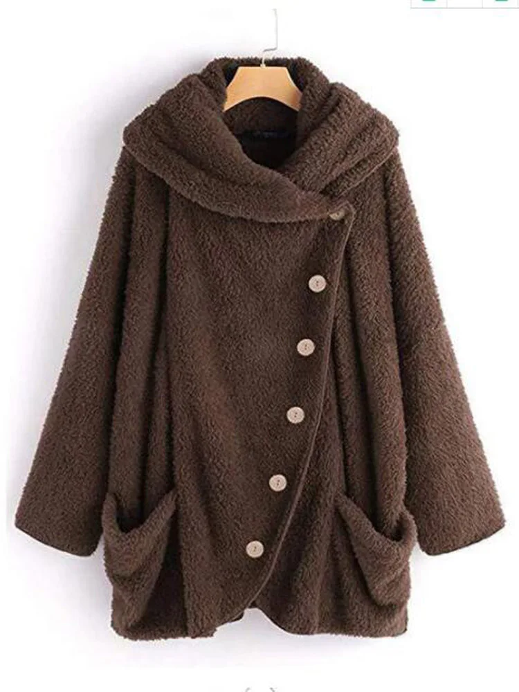 Thick Fleece Faux Fur Coat Women 2019 Autumn Winter Warm Soft button Jacket Female Plush Overcoat Pocket Casual Veste Fourrure
Thick Fleece Faux Fur Coat Women 2019 Autumn Winter Warm Soft button Jacket Female Plush Overcoat Pocket Casual Veste Fourrure