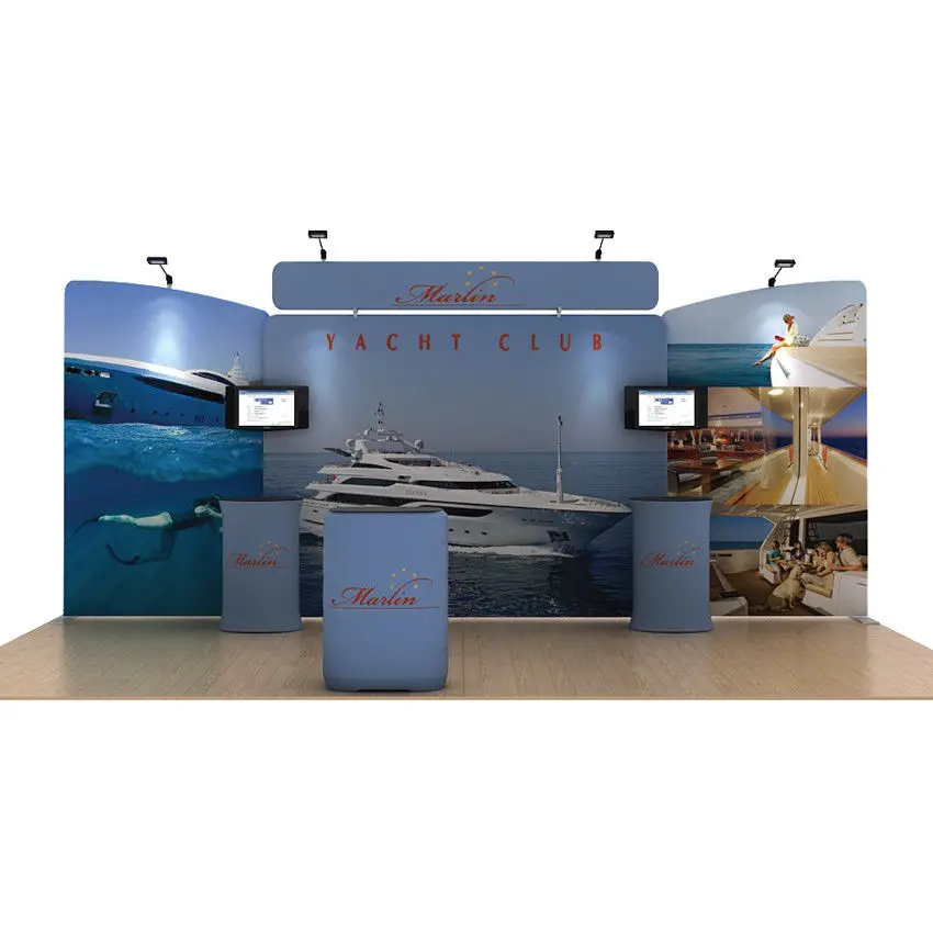 20ft Custom Portable Tension Fabric Trade Show Display Booth Pop Up Banner Sets with Lights Counter #2
20ft Custom Portable Tension Fabric Trade Show Display Booth Pop Up Banner Sets with Lights Counter #2