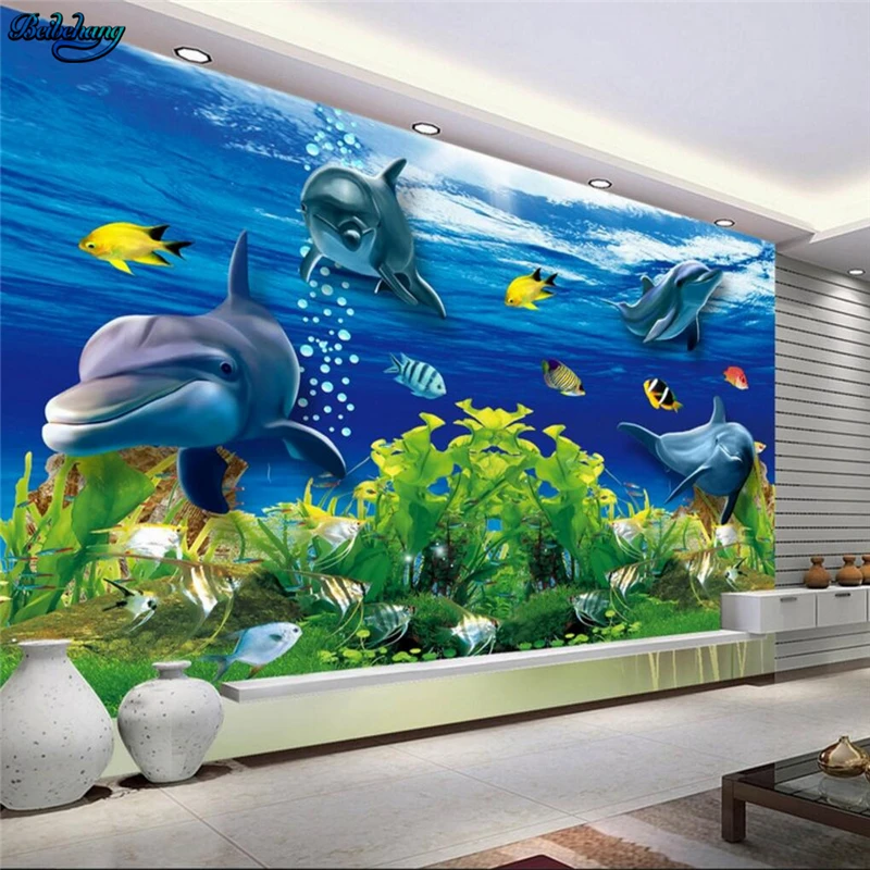 beibehang Large custom wallpaper underwater world 3D dolphin TV background living room bedroom home decoration
beibehang Large custom wallpaper underwater world 3D dolphin TV background living room bedroom home decoration
