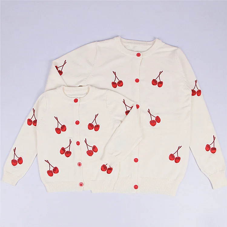 Mother and Daughter Clothes Fashion Cherry Printed Knitting Coat for Girls Baby Long Sleeve Cardigan Jacket Toddler Outwear 1-6Y
Mother and Daughter Clothes Fashion Cherry Printed Knitting Coat for Girls Baby Long Sleeve Cardigan Jacket Toddler Outwear 1-6Y