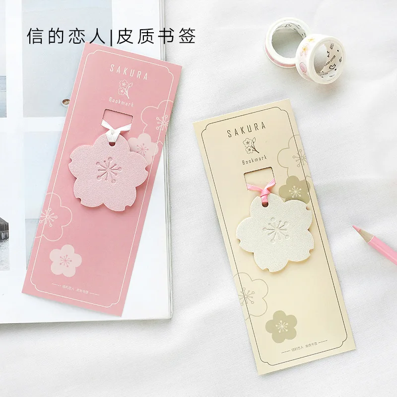 ПУ сакура закладки Позолоченные DIY Cardmaking альбом розовый кавайный Вишневый цветок