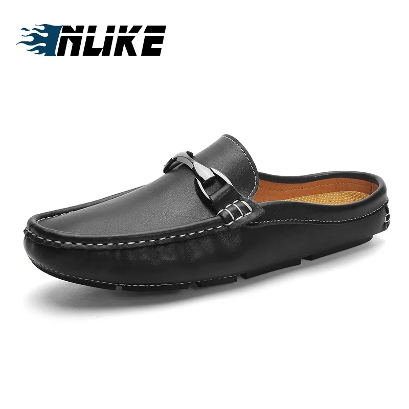 New Summer Men Flats Mules Slip on Genuine Leather Slides Shoes Man Soft Leather Casual Slipper
New Summer Men Flats Mules Slip on Genuine Leather Slides Shoes Man Soft Leather Casual Slipper