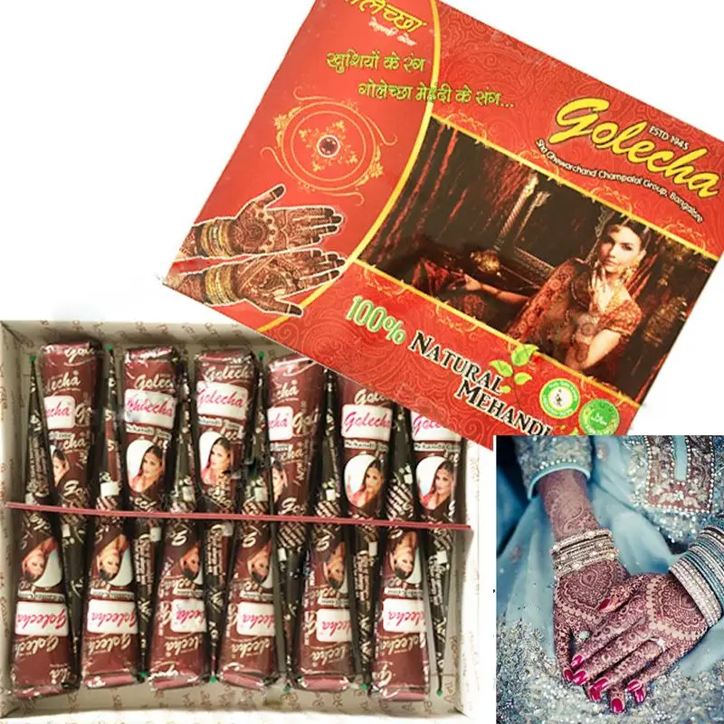 12 pieces 25g Natural Indian Brown Mehndi Henna Cones Temporary Tattoos Henna Paste For Tattoo Hand Body Paint
12 pieces 25g Natural Indian Brown Mehndi Henna Cones Temporary Tattoos Henna Paste For Tattoo Hand Body Paint