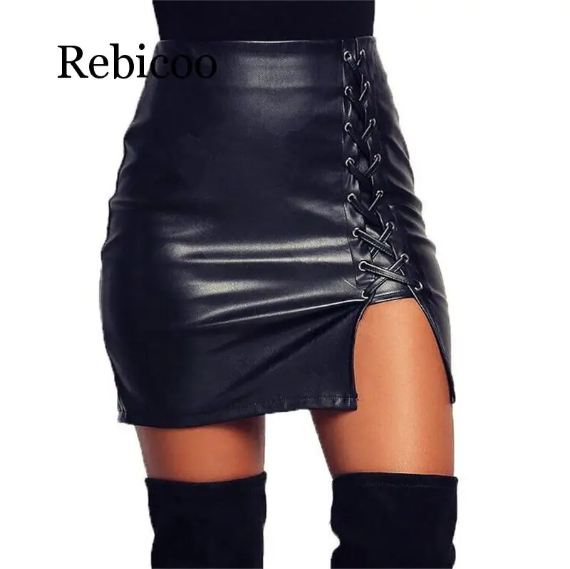 High Quality Women Sexy Leather Skirt New Fashion Bandage Lace Up Skirt Sexy Womens High Waist Pencil Short Mini Skirt
High Quality Women Sexy Leather Skirt New Fashion Bandage Lace Up Skirt Sexy Womens High Waist Pencil Short Mini Skirt
